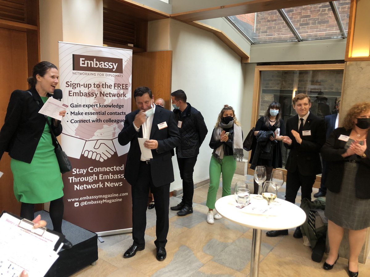 A wine reception, prize draw and lovely music from <a href="/MezzoMusicLtd/">Intermezzo Music</a> bring the Embassy Induction Seminar to a close. Thank you to all the diplomats, speakers and exhibitors who have made it a special day. #EmbassyInduction2021