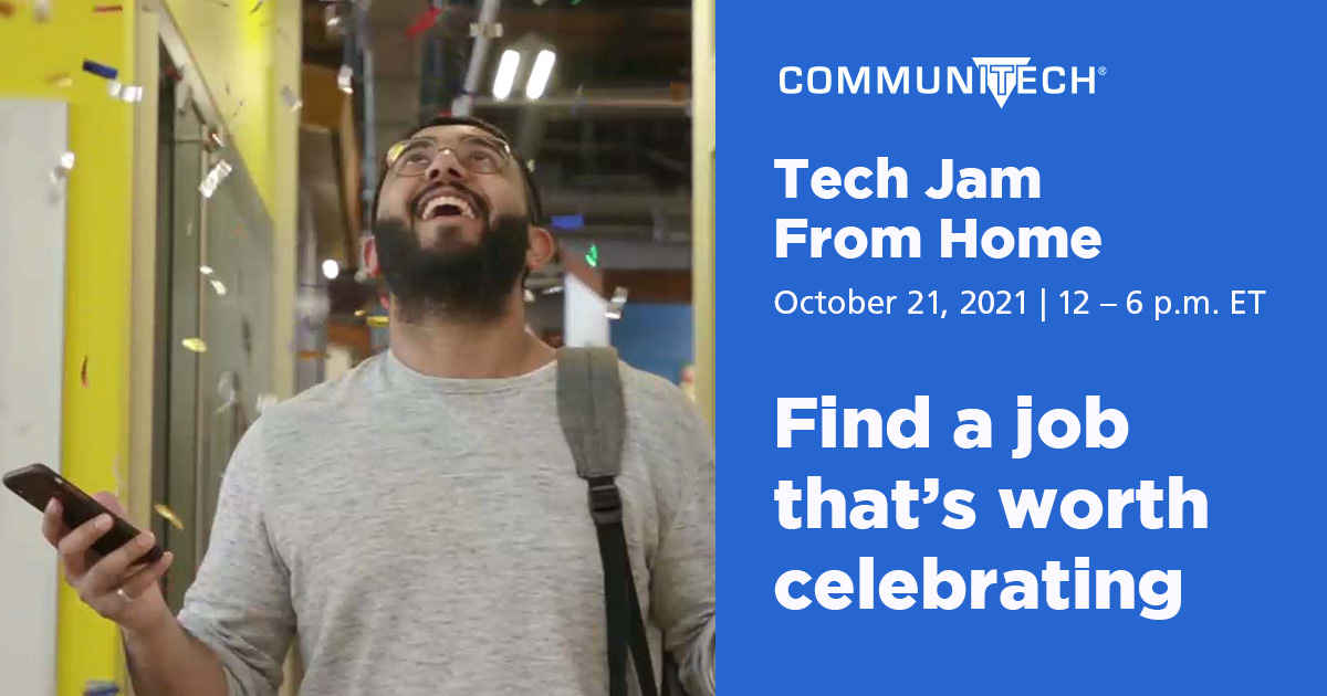 Are you looking to make your next career move?

Register today for Communitech’s Tech Jam From Home and connect with us to learn more about our career opportunities and company culture. See you on Oct. 21!

Register today: bit.ly/3ut9eJ2 #WorkInTech