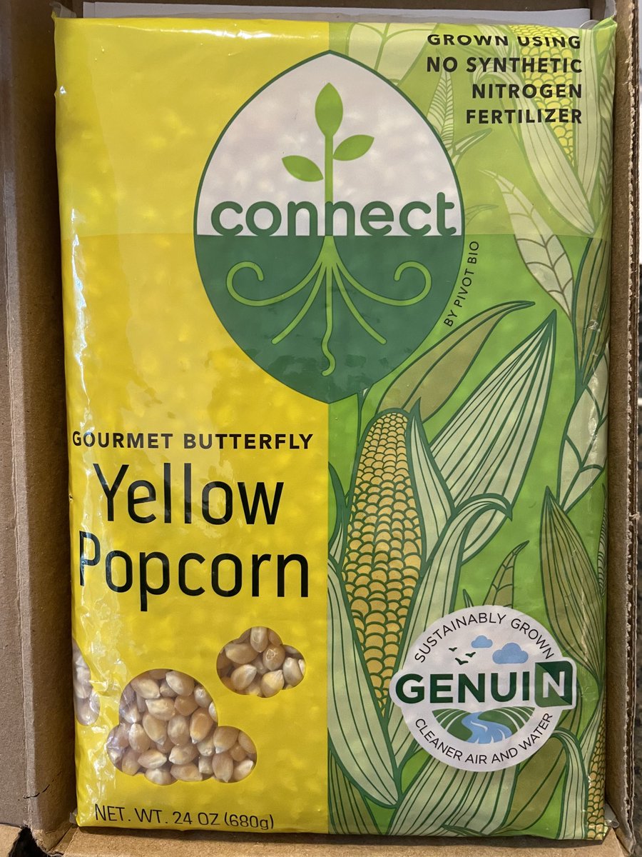 DanPoston's tweet photo. Just got my sample of Pivot Bio’s new Connect Brand Popcorn. https://t.co/saZAMIucn4