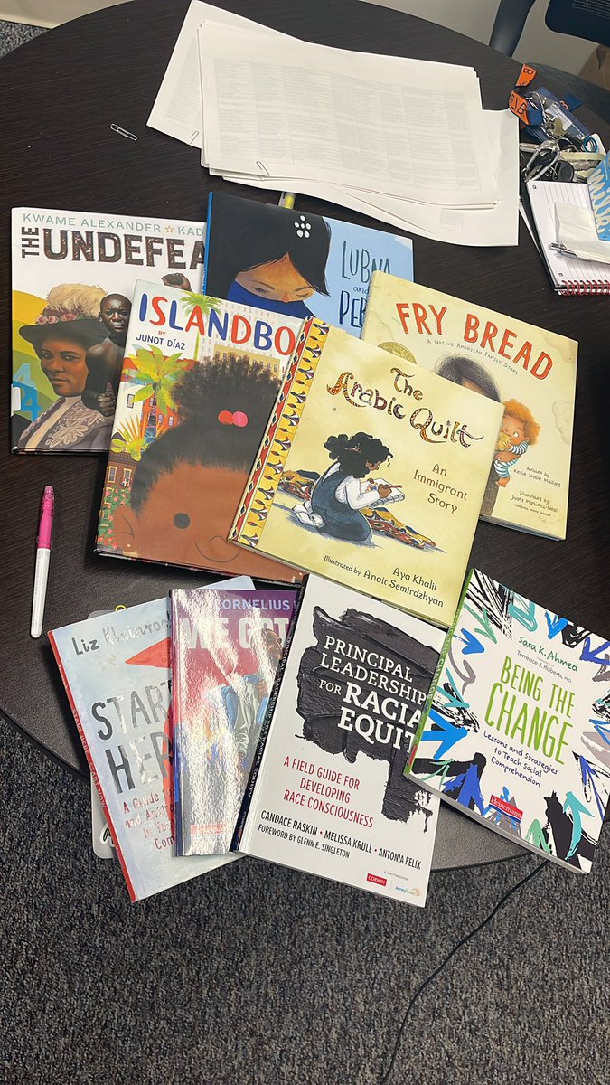 jennkthompson's tweet photo. Planning for culturally responsive read alouds for K-4. @pimtheeducator says, “Curriculum is like a baseball bat. You can use it to play baseball or you can use it to harm.”@CTinuke #WeAreChappaqua #ChappEquity #PdDoneDifferently @SaraKAhmed https://t.co/rZwqQJq7Sh