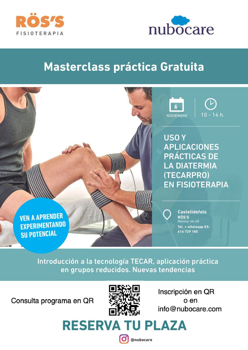 Empiezo colaboración de formación PARA FISIOS en TECAR TERAPIA. Formación gratuita 😀: colaboración con RÖS'S Fisioterapia. // + info en QR // Rellena formulario de inscripción en QR o link inferior
nubocare.com/master_6_11_21/
#fisioterapia #tecarterapia #diatermia #rossfisioterapia