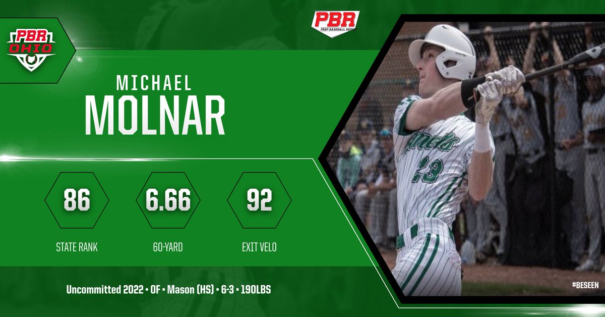 👀 Uncommitted Spotlight 👀

🗣️ 2022 OF @michaelmolnar14 (<a href="/MasonHSBaseball/">Mason Comets Baseball</a>)

⚾ Profile featuring video, statistics, articles &amp; more 🔗👉 bit.ly/3aHxcqM
📝 View the updated 2022 rankings 🔗👉 bit.ly/3khjHDH

#BeSeen <a href="/prepbaseball/">Prep Baseball</a> @PBR_Uncommitted