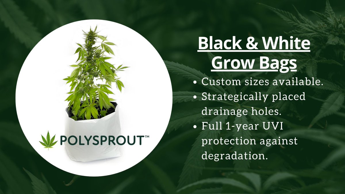 polytarproducts's tweet photo. We will be at the #MJBizCon show this year in Las Vegas. To discuss our Black &amp; White Grow Bags, look for our representative Troy McCartan walking the show to learn more. #packaging https://t.co/nlgyEXeOzC