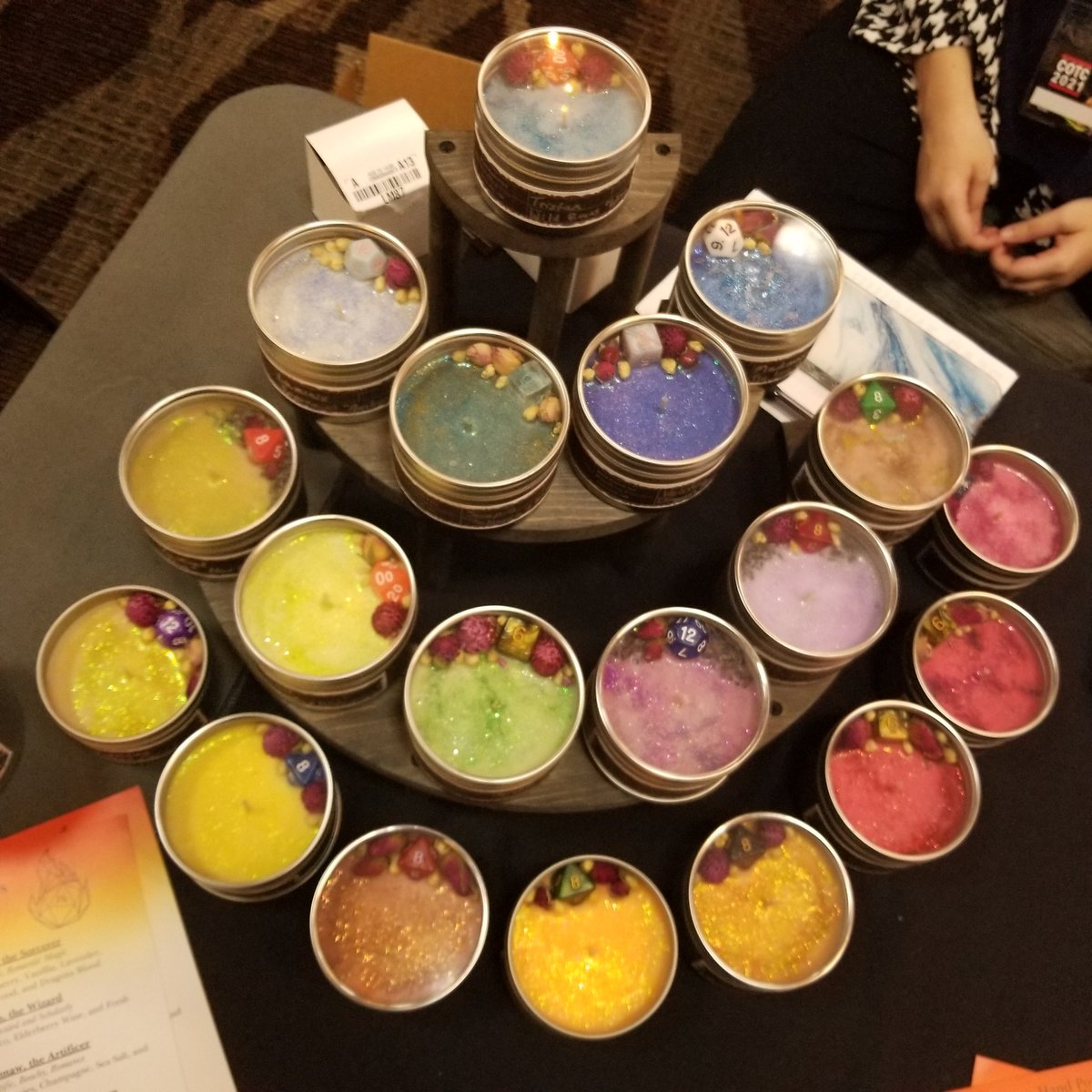 CandlesPlot's tweet photo. All of our candles in the wild! We're at Con on the Cob this weekend, so if you're in the area, you should say hi and find your next character inspiration! 
#ttrpgcommunity https://t.co/MpaK7HBgLj