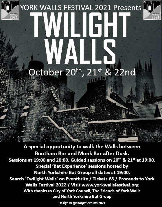 YorkWallsFest's tweet photo. Buy a #TwilightWalls 🎟 next week &amp; be the 1st to get a free #YorkWallsFestival #PocketTorch!🔦#WalkTheWalls @ night! Enjoy a🦇#bat experience! Take unique📸 of #YorkWalls! Search ‘Twilight Walls’ on Eventbrite. Visit https://t.co/s3aCKGjqhS £8 #York #History #Heritage @VisitYork https://t.co/gDlsQnhDjZ