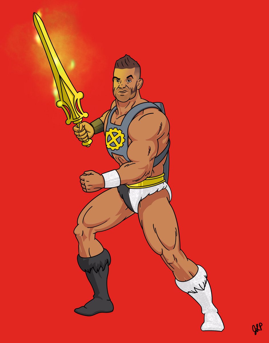 @MrGMSI_BCage X He-Man #mastersoftheuniverse #heman #briancage #swolverine #inktober #gmsi #allelitewrestling #aew #prowrestling