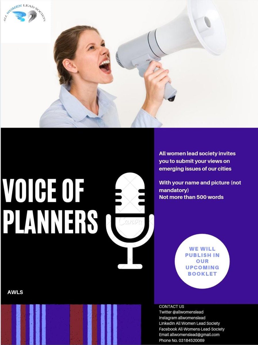 womenslead's tweet photo. Send your article to us and we printed your thoughts in the booklet for international day of planners.
So send us ASAP💫💫.
#allwomenleadsociety #women #womensupportingwomen #TurnitAround #SDGs #Act4SDGs #AWLS #womenempowerment #booklet #urbanplanner https://t.co/HvZ0FioByb
