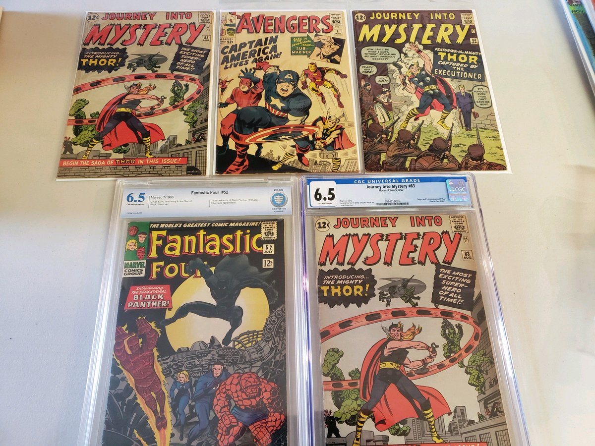 Your first chance to grab some of these #firstappearance keys will be booth 1109 at @baltimorecomics. Raw books NFS.

#comics #comicbooks #marvelcomics #marvel #marvelcomics #journeyintomystery #thor #avengers #captanamerica #blackpanther #1stappearance #baltimorecomiccon https://t.co/SazQZWrJ9r