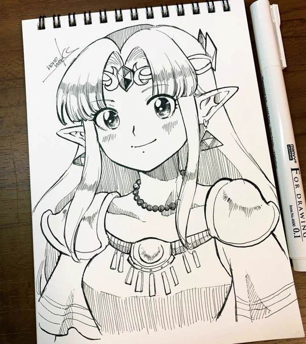 #Zelda 
 My favorite Princess Zelda 🖋 