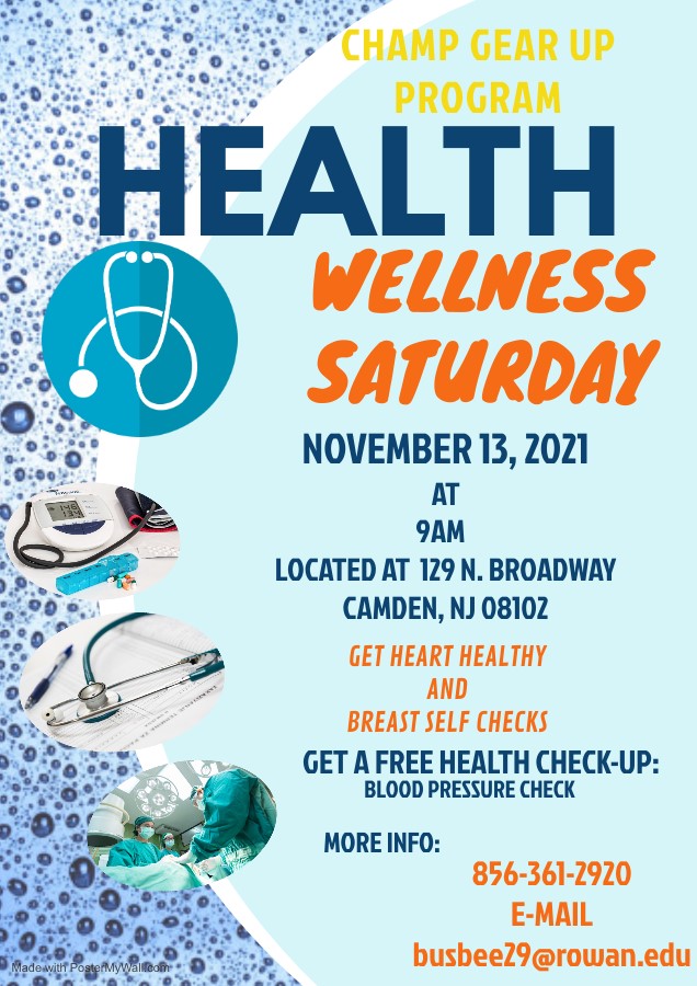RowanCHAMP's tweet photo. Attention CHAMP Parents and Guardians!

On Saturday, November 13th at 9:00 am, The CHAMP Parent Network will be hosting a Health Wellness Saturday Workshop! 

Please reach out to Ms. Kendra Busbee, Parent Liaison for to register.

And remember, health is wealth! https://t.co/dT54HFBWhf