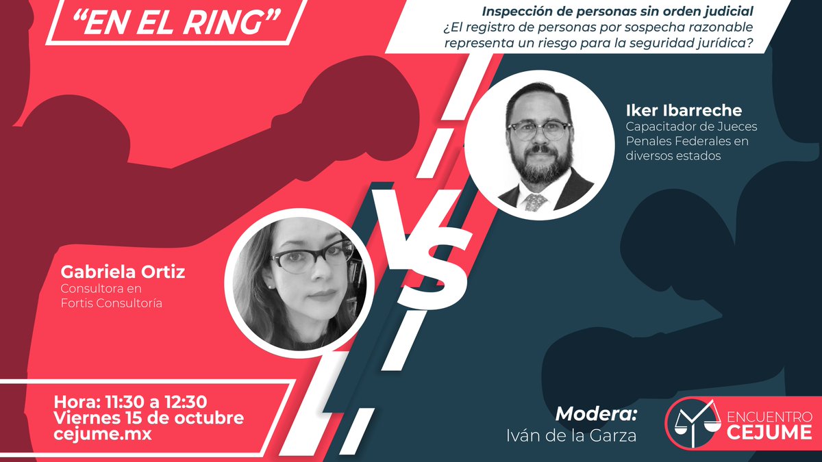 ReformaPenalMx's tweet photo. ¿El registro de personas por sospecha razonable representa un riesgo para la seguridad jurídica?

No te pierdas #EnElRing, un debate entre @PitusaGO y @Ikeribarreche, con la moderación de @dconstitucional

Nos vemos en unos minutos en el #EncuentroCEJUME https://t.co/0WuKow2WJ7 https://t.co/uhMe5zhrpO