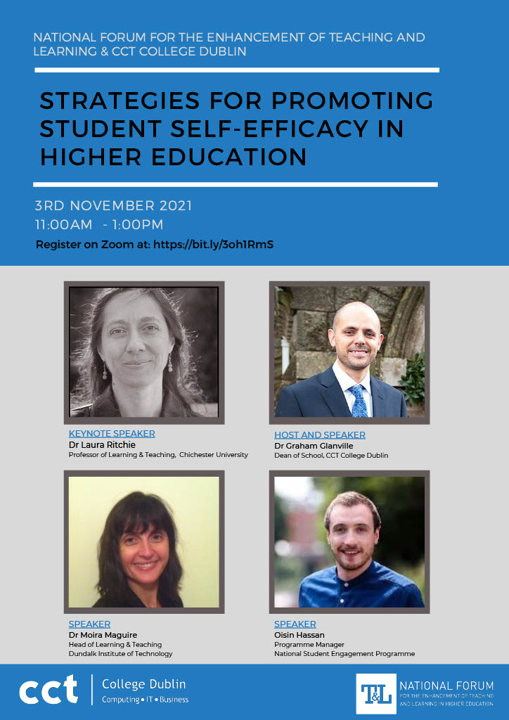 Marie O'Neill (@marie_librarian) on Twitter photo This <a href="/cctcollege/">CCT College Dublin</a> event will take place, 3rd Nov as part of <a href="/ForumTL/">National Forum T&L</a>'s Seminar Series 21/22 <a href="/laura_ritchie/">Laura Ritchie</a> <a href="/chiuni/">University of Chichester</a> will share her inspiring insights on student self-efficacy along with <a href="/grahamcct2012/">Graham Glanville</a> <a href="/Manarola/">Moira Maguire</a>
<a href="/OisinH1/">Oisín Hassan</a>.All welcome. Register: rb.gy/64hkbl This <a href="/cctcollege/">CCT College Dublin</a> event will take place, 3rd Nov as part of <a href="/ForumTL/">National Forum T&L</a>'s Seminar Series 21/22 <a href="/laura_ritchie/">Laura Ritchie</a> <a href="/chiuni/">University of Chichester</a> will share her inspiring insights on student self-efficacy along with <a href="/grahamcct2012/">Graham Glanville</a> <a href="/Manarola/">Moira Maguire</a>
<a href="/OisinH1/">Oisín Hassan</a>.All welcome. Register: rb.gy/64hkbl