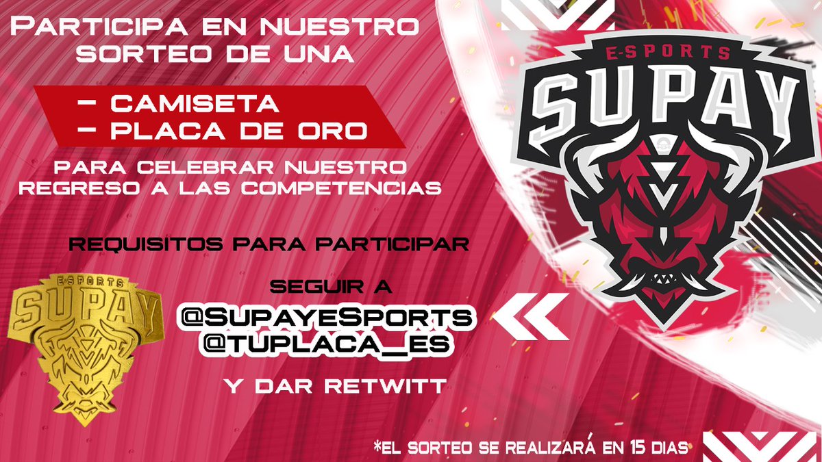 Tenemos una sorpresa para todos ustedes Diablillos... 
Pará celebrar nuestra vuelta a las competencias realizaremos un #SORTEO 
Apúntate y participa para tener la oportunidad de ganar con nosotros 
#GoSupay #SupayPower #GoDiablillos
#SorteoSupay