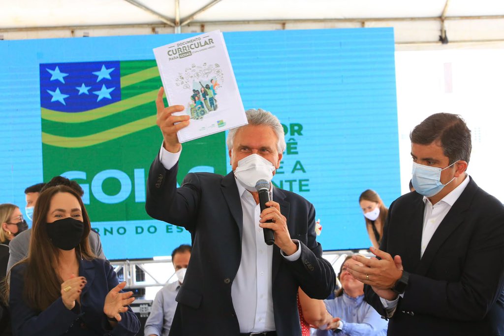 Caiado na cerimonia de lançamento do Novo Ensino Médio