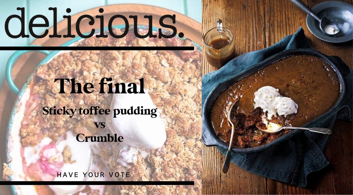 deliciousmag's tweet photo. It's the final! Are you sticking or crumbling? #puddingworldcup2021 https://t.co/2M2JPIIOia
