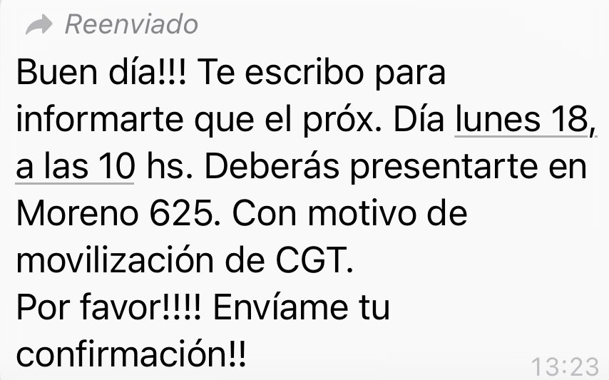 Desde la agrupación gránate morada nos solidarizamos y Repudiamos el apriete y acoso a todos los compañeros del Sec y de osecac por parte de los directivos y jefes que los obligan a participar de movilización del lunes 18 de octubre 

#AgrupacionGranateMorada
  Graciela Lucero
