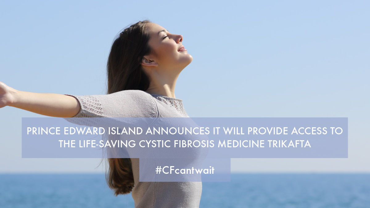 CFAdvocacynow's tweet photo. Thank you @dennyking and @ErnieHudsonPEI for announcing PEI will join Ontario, Alberta, Sask, Quebec, BC, NB, Yukon &amp; Nova Scotia in making the life-saving cystic fibrosis medicine Trikafta available. Please urge remaining premiers &amp; health ministers to join you. #CFcantwait #pei https://t.co/C8djQQUsIC
