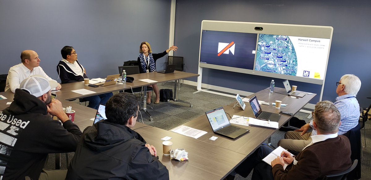 TMABlueTech's tweet image. #TMABlueTech Mission visit to Harwell Space Campus. Thanks to CEO Stuart Martin and BizDev Director Sean McCarthy for hosting us on the UK Satellite Applications Catapult site. Incredible cooperation effort in full stride. We are learning by networking here.