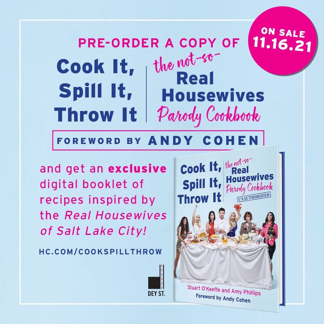 deystreet's tweet photo. Once you've pre-ordered your copy, submit your receipt at https://t.co/qn6zuloxDD to receive an exclusive digital booklet of recipes inspired by The Real Housewives of Salt Lake City!

#CookSpillThrow
US consumers only. Ages 18 or older.

@AmyPhillips_ @ChefStuart_ https://t.co/RdcJJ1DoCK