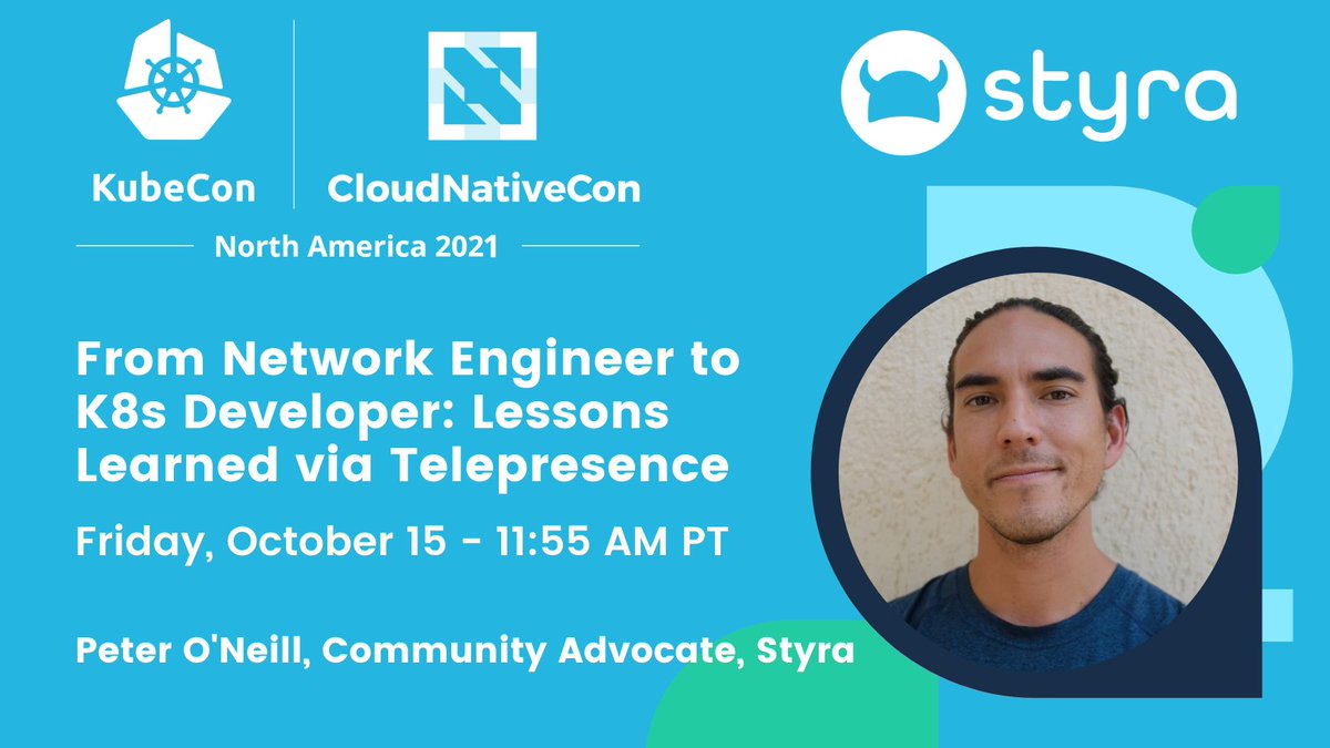 #KubeCon + #CloudNativeCon North America 2021 isn’t over yet 🙌! Make sure to check out <a href="/peteroneilljr/">Peter</a>’s session at 11:55am PT, “From Network Engineer to K8s Developer: Lessons Learned via Telepresence” hubs.ly/H0Zst5F0