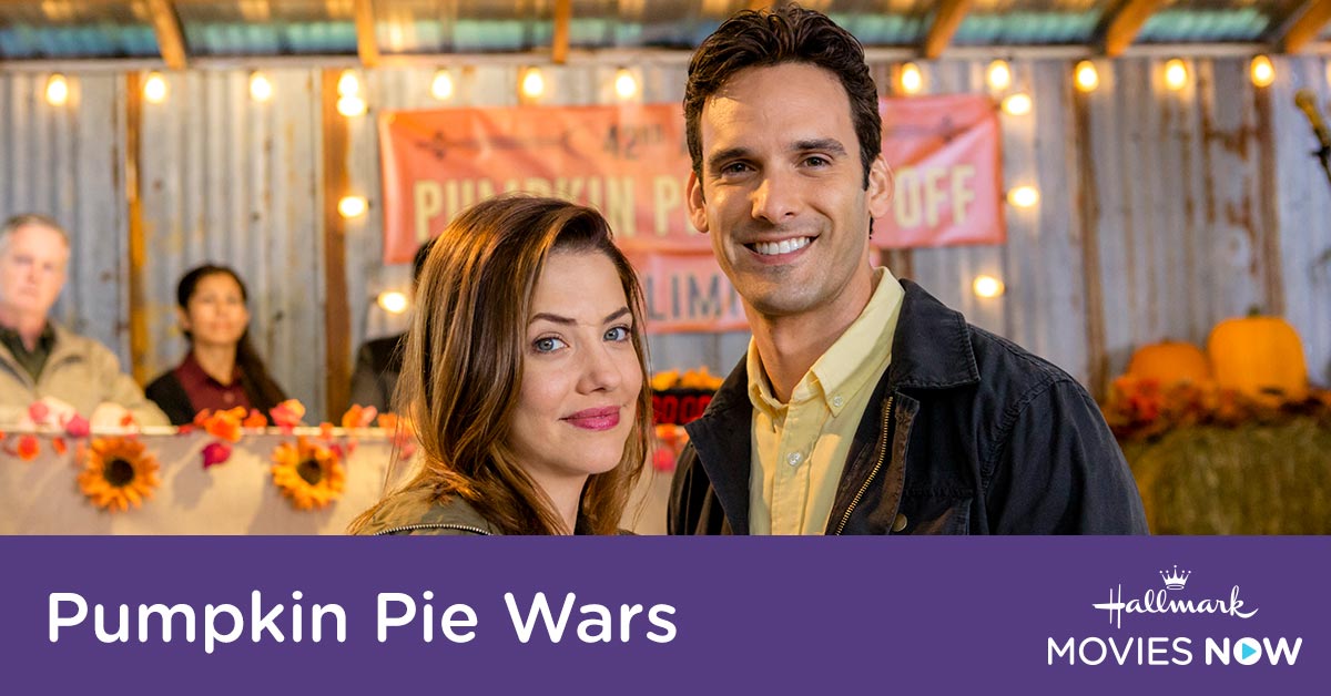 HallmarkPlus's tweet image. Watch the movie, #PumpkinPieWars. Casey @julie_gonzalo and Sam @mrericaragonface go head-to-head in the town's pumpkin pie contest as part of a ten-year rivalry between their families. Could they end the falling out when they fall in love? See what we did there? 🍂