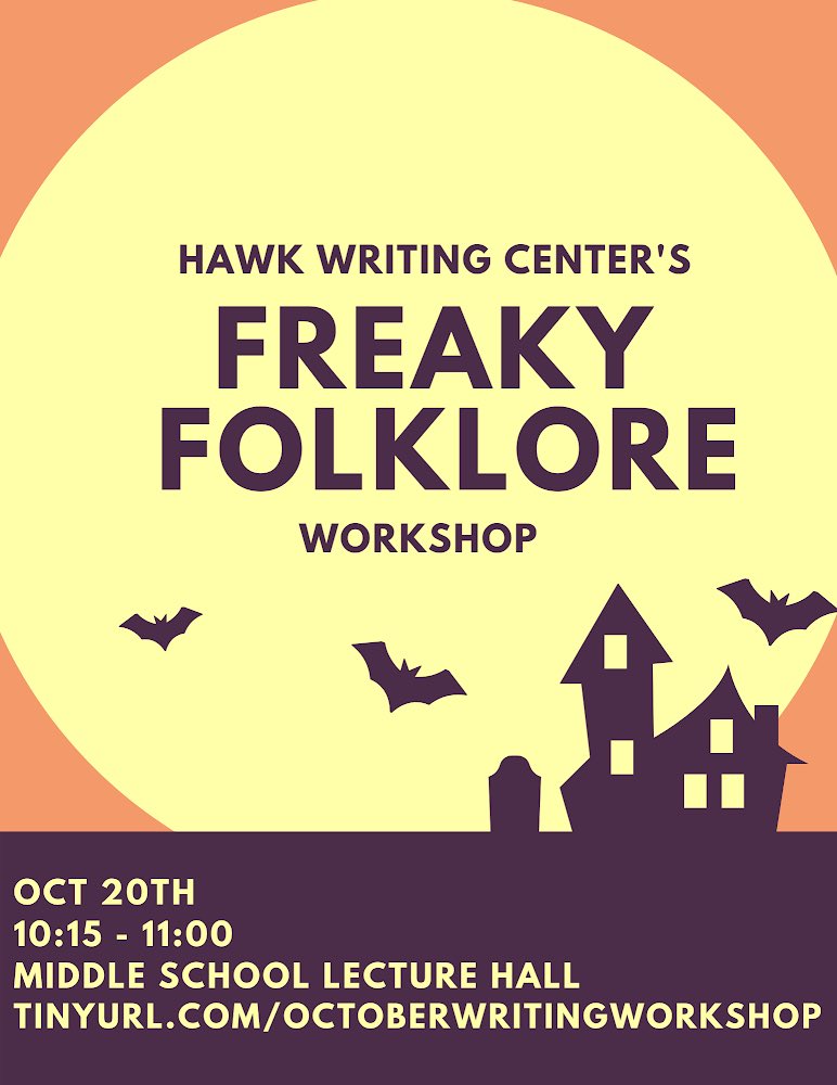 Our first theme writing workshop is October 20th! Hope to see you there 👻🎃