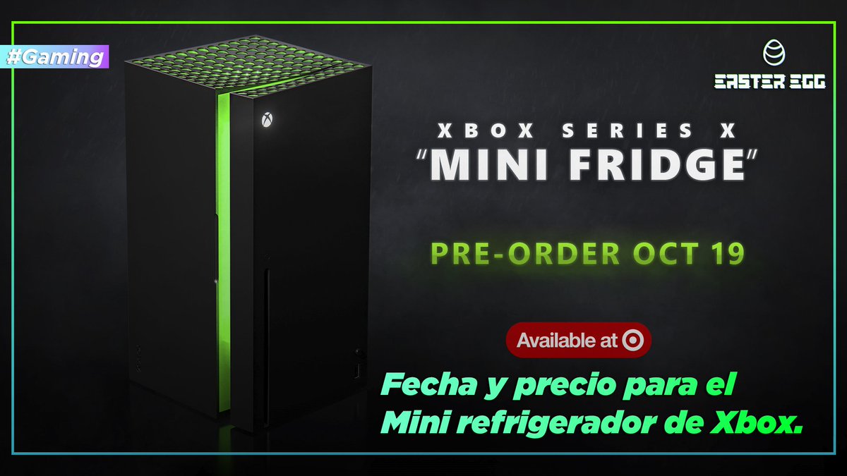 Parecía Meme pero no!

El mini rfefrigerador de Xbox es una realidad y estará siendo lanzado en U.S.A, Canada y algunos países de Europa en estas navidades.

Costará $99.99 dólares y la preventa inicia este 19 de octubre.

#gaming
#egmx