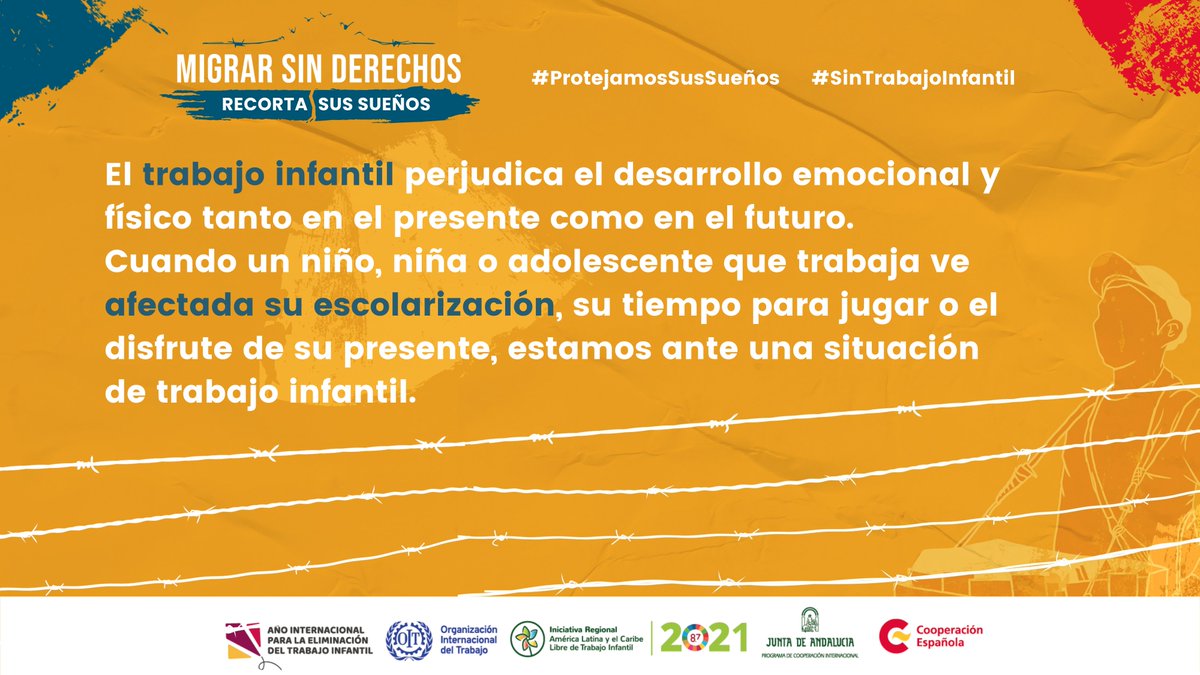 Cristandreslr's tweet photo. "Aquí un concepto básico, pero muy necesario, para reforzar nuestra comprensión sobre el #TrabajoInfantil ⬇️.

Cuando hablamos de migración también debemos conocer cómo la niñez y adolescencia puede ser sometida a trabajo infantil en el tránsito o la llegada a otro país." https://t.co/LVXDr2w58a