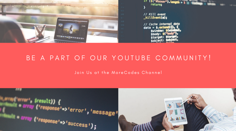 MoreCodes's tweet photo. Be a part of our Youtube Community of Computer Programming Learners! https://t.co/CYt9FLglSj via https://t.co/Um4DAuINyR https://t.co/pyOpNf1pCe
