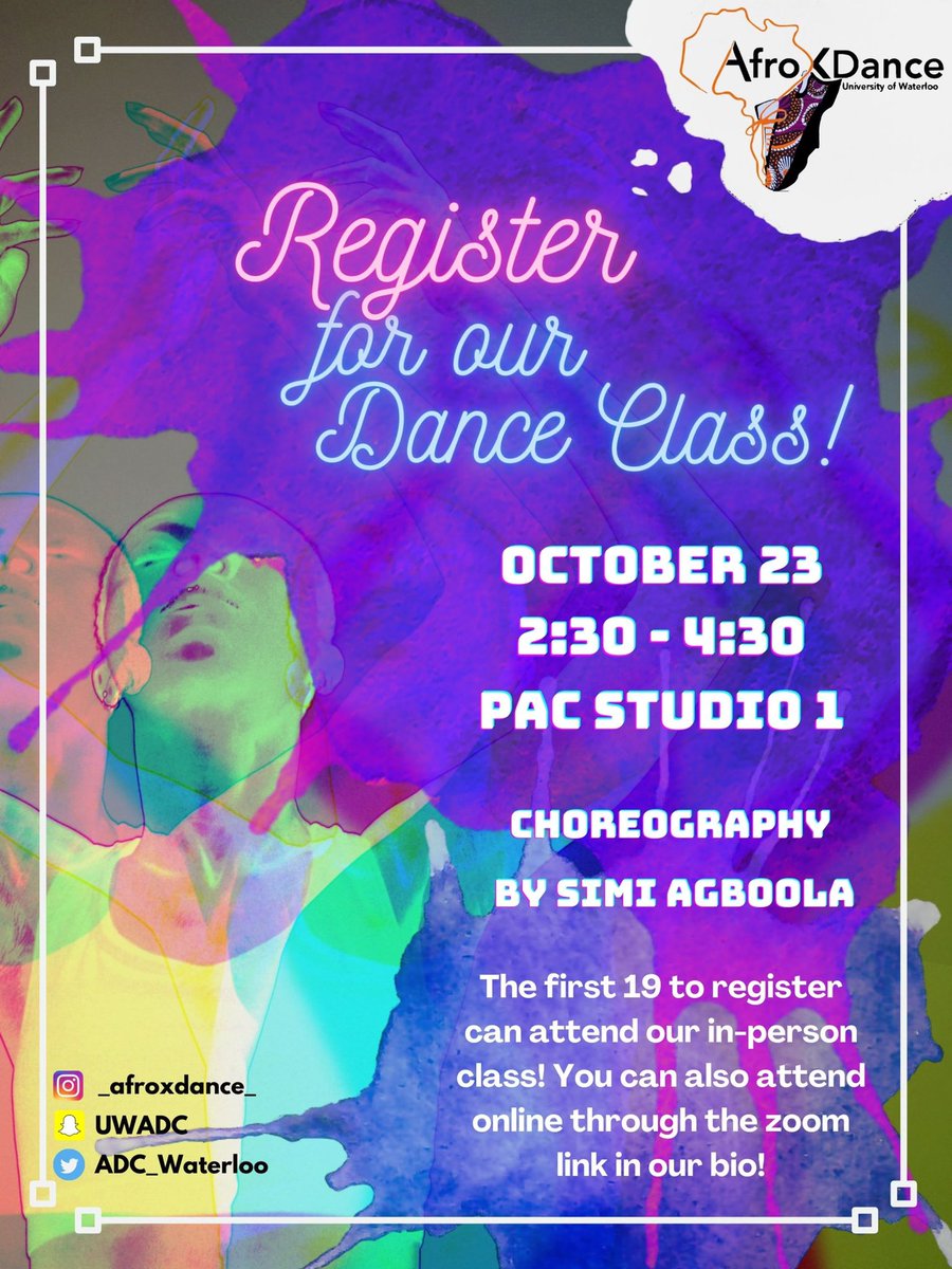 It’s finally that time again !! We are holding our 2nd dance class on October 23rd 2:30-4:30pm at PAC Studio 1
The first 19 people to register can attend our in-person dance class! Everyone else will be able to participate over Zoom 😁 ticketfi.com/event/4327/afr…