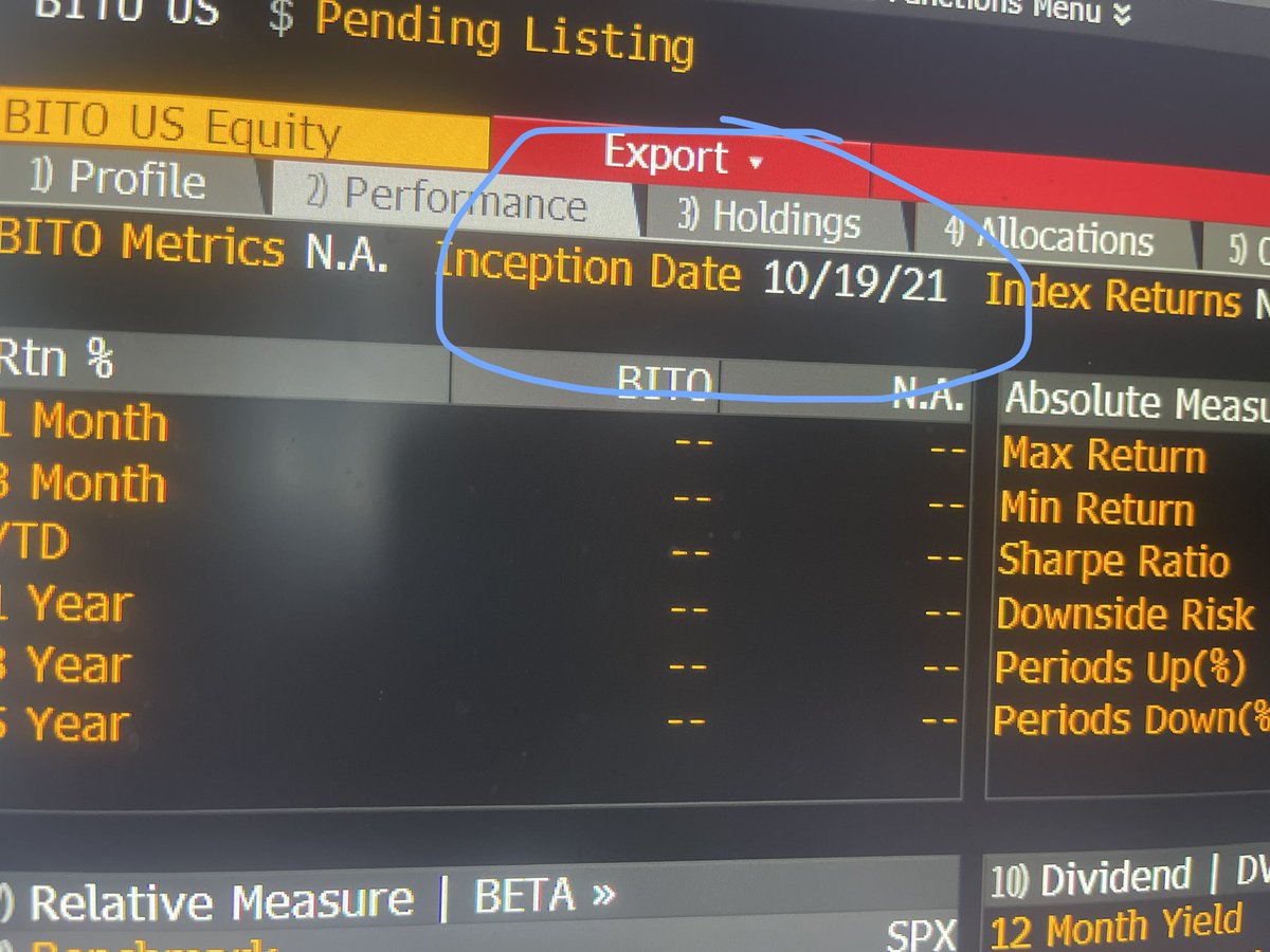 The ProShares #Bitcoin Strategy ETF $BITO is expected to start trading on  October 19th SEND IT 🚀