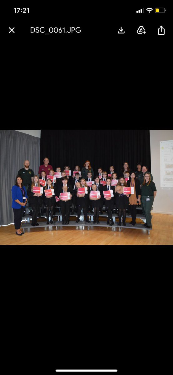 Our year 7 students with their certificates joined by the Excellent NHS team, Assistant Principal Miss Motara, Principal Mrs Hutchinson-Jones and Chief Executive Principal Julie Slater. Well done year 7 <a href="/YorksAmbulance/">Yorkshire Ambulance</a> #RestartaHeart