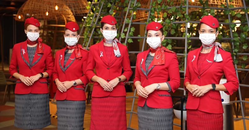 ✈️🎀
Our cabin crew raises awareness for early detection of breast cancer! 

For the next 160 flights in October, our colleagues will wear pink ribbons to draw attention to early detection and treatment of breast cancer.

#TurkishAirlines