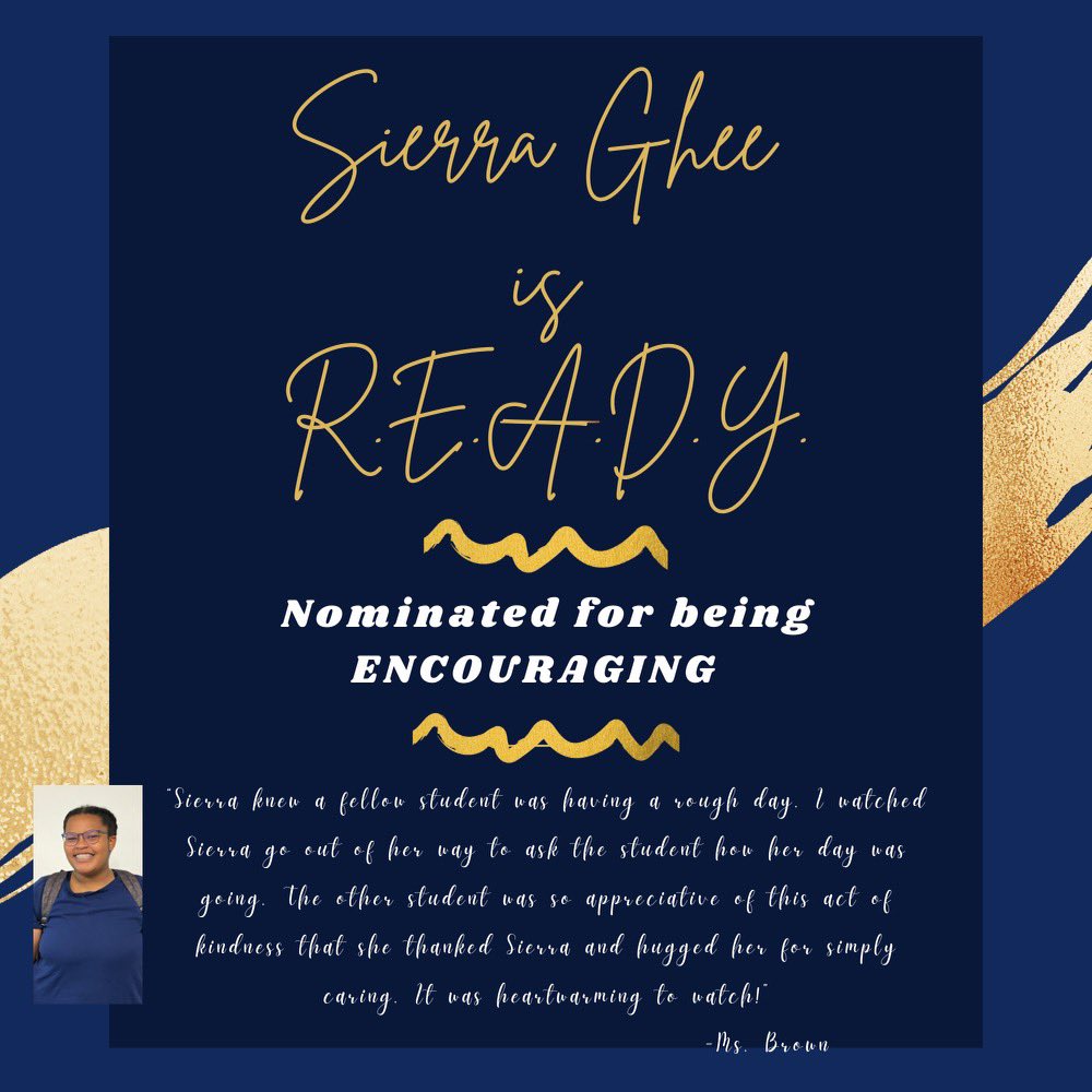 PrincipalBrown1's tweet photo. @MidCollegeUNCG students Stay READY!! Go Sierra! 💙💛
#BeResilient
#BeEncouraging
#BeAccepting
#BeDetermined
#BeYourself https://t.co/4MZkeiv2vw
