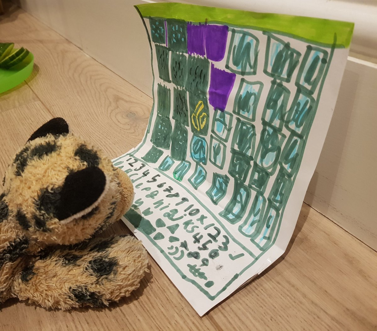 rli22's tweet photo. An upgrade! He is 7 now, with improved #drawing skills and Speedy is playing #Minecraft... #computerliterate https://t.co/VhlMU8CoOj