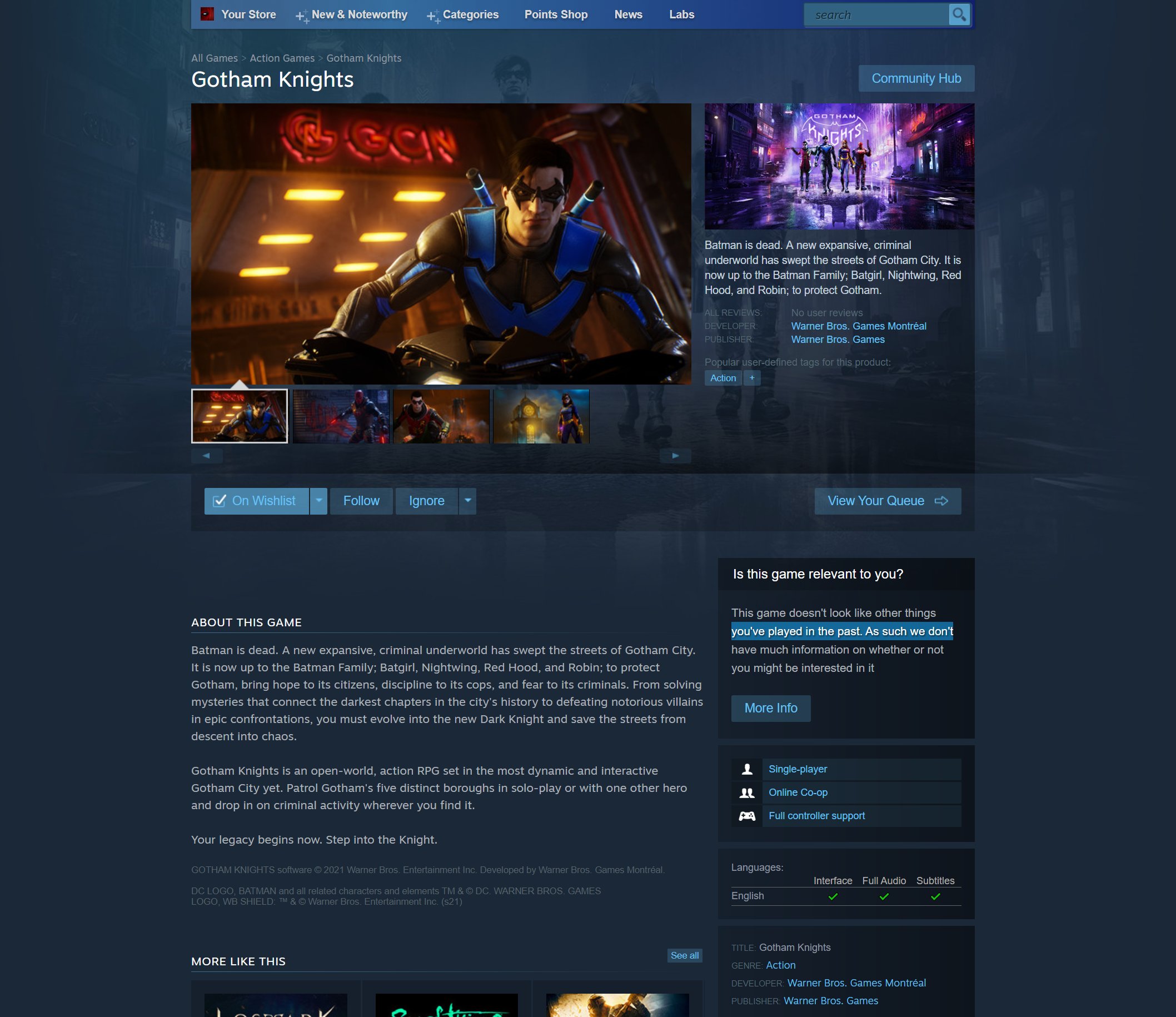 Gotham Knights on Steam