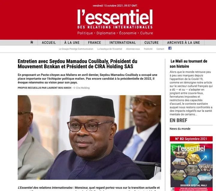 SM_Coulibaly's tweet photo. Retrouvez l'intégralité de mon interview dans le Journal l'Essentiel des Relations Internationales parue dans son édition spéciale Mali
Suivez le lien 👇🏾
https://t.co/PrC5PRJZrr
#MaliKoDO
#Benkan
#BenkanLePacteCitoyen
#SMC https://t.co/ags8rgcfVg