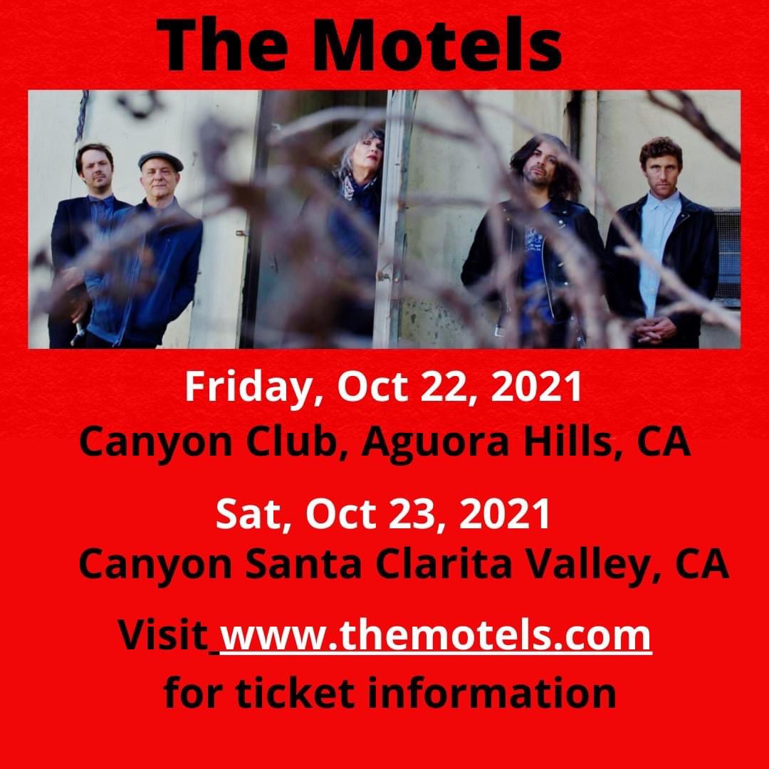 We are happy to be coming to several of #thecanyonclubs #Wherethemusicmeetsthesoul The countdown is on! Friday, Oct 22 & Saturday, Oct 23rd we’re back in town! Will we see you there? Visit themotels.com to grab your tickets!Can't wait to see you! #themotels #areyouready