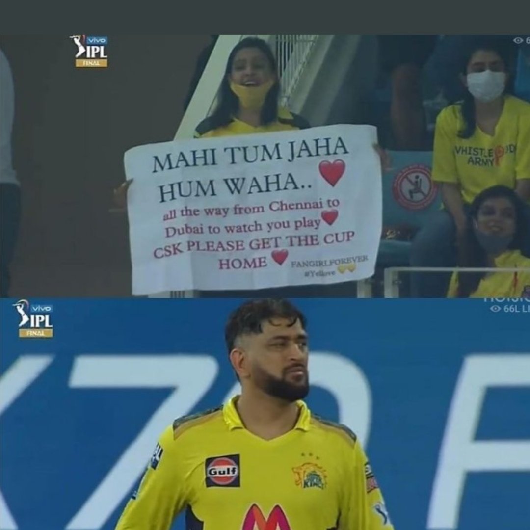 Mahi Tum Jaha
Hum Waha ❤️

Congrats CSK 💛
the party is starting in dubai
#CSKvsKKR 
#WhistlePodu 
#IPLFinal