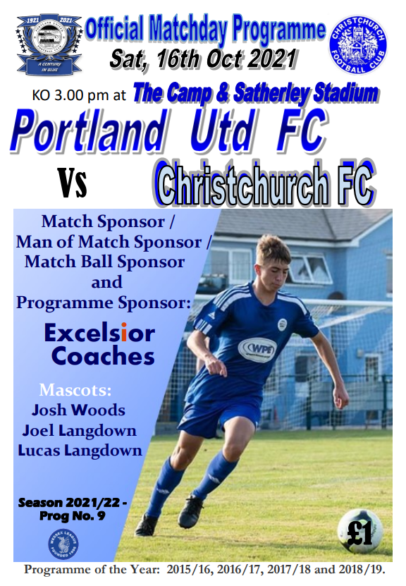 Programmes ready for <a href="/PortlandUnited/">Portland United FC</a> v <a href="/ChristchurchFC_/">Christchurch FC</a> in the @nls_wessex - extra printed so I should not sell out!  Weather looking good (well, good for Portland!) #TomorrowsProgrammeToday  Massive thanks to our sponsors <a href="/ExcelsiorCoach/">Excelsior Coaches</a>