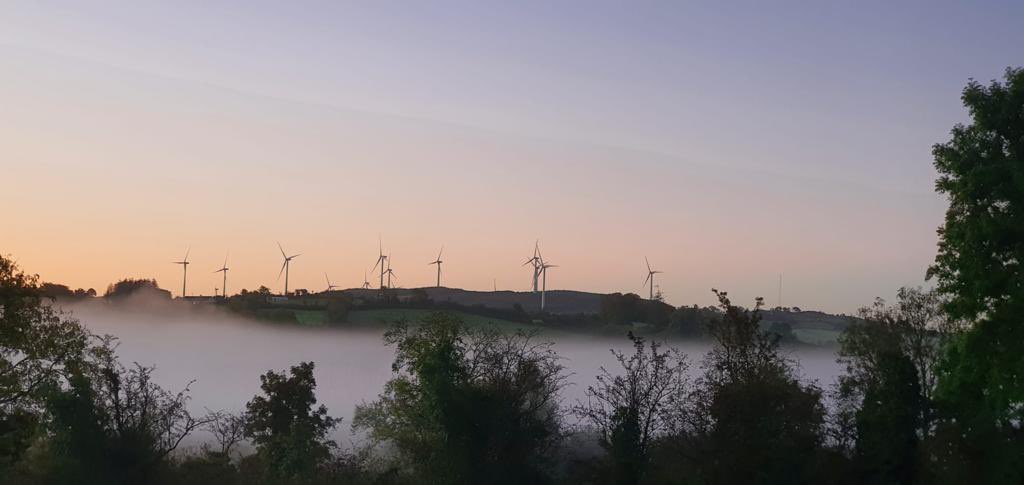 Galetech_Group's tweet photo. Taken this morning ;
Our Carrickallen wind farm of 10 turbines providing 20,000 kW to the Irish grid &amp; providing 8,000 homes with electricity annually.
It’s been a calm summer . .but with steady wind forecast soon!
#renewables #galetech #electricity #turbines #galetechgroup https://t.co/sBCBxMlwzD