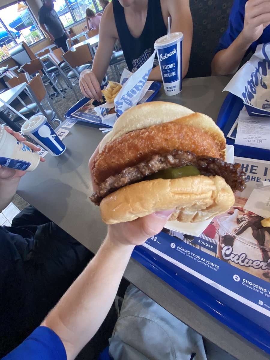 benhburton's tweet photo. Enjoying the #CurdBurger @culvers @CoachCikach https://t.co/r6CEw3dDb2