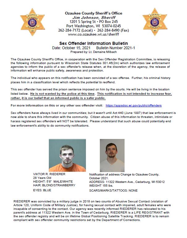 **Sex Offender Information Bulletin**