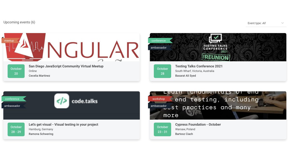 Cypress_io's tweet image. Check out our official events page to see all upcoming Cypress talks, workshops, and more 📆
hubs.ly/H0Zj9220