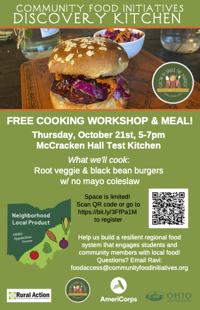 OHIOsustainable's tweet photo. Make sure to sign up for CFI's discovery kitchen workshop if you're interested! It will be taking place next Thursday from 5-7pm. https://t.co/ATgAwzJgEt
