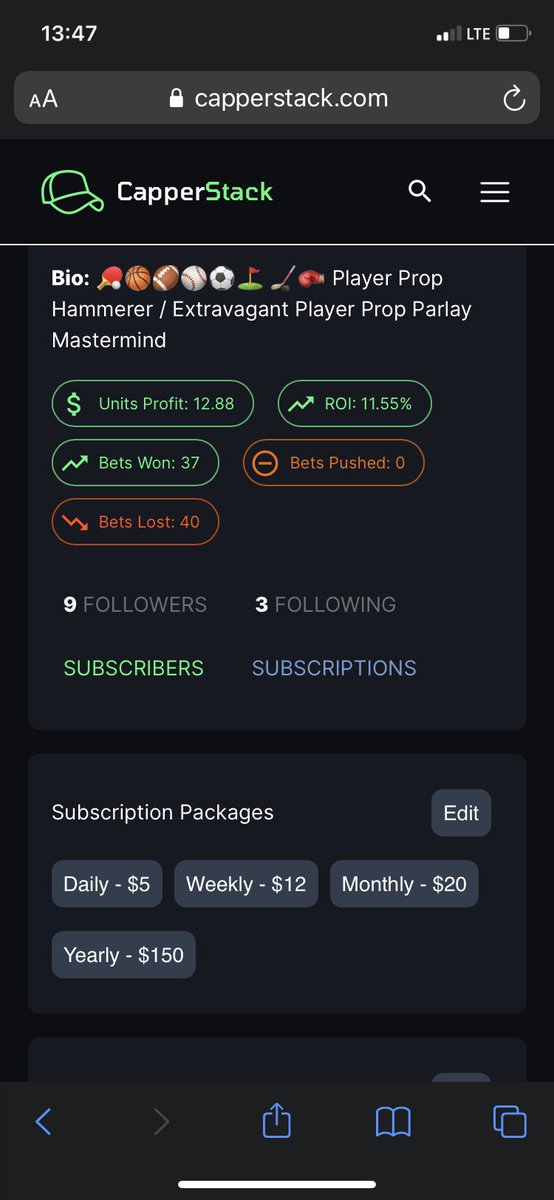 DumpyDMV's tweet image. Majority of my work is on +$ plays
No my record isn’t 70%
I hit value plays
Mainly .25u/.50u plays
This is stress free gambling
Sign up is free
low cost packages available
Come check me out 
Go Follow @CapperStackHQ

37-40 +12.88u 11.55% ROI

capperstack.com/profile