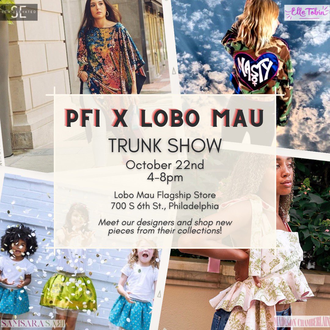 PhilaIncubator's tweet image. Meet our designers and shop new pieces from their collections at our trunk show next Friday hosted by Lobo Mau at their Philadelphia Flagship Store! @LoboMauClothing @SewElevated