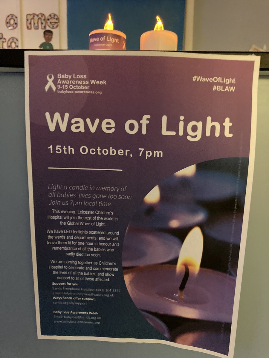 <a href="/Ward14UHL/">Ward 14</a> have our candles glowing for #WaveOfLight, to remember with love all those babies gone too soon. Thinking of you all 🕯