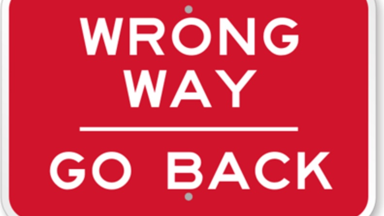 Wrong sign. The wronged. Wrong way sign. The wronged. Wrong sings.