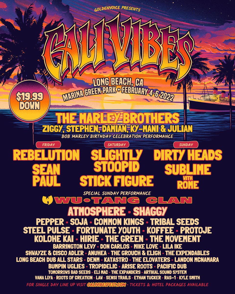 Tickets on sale NOW 🌺 catch a vibe for only $19.99 down

Head to calivibesfest.com 🌊🌊🌊